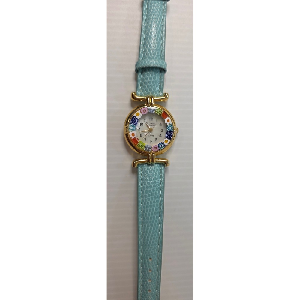 La Marlene Murano Glass Watch Womens OS Blue Fair Venezia Quartz